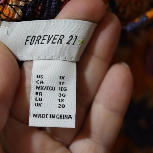 Forever 21 Floral Orange and Blue Loungewear Shorts 1X - Picture 11 of 11